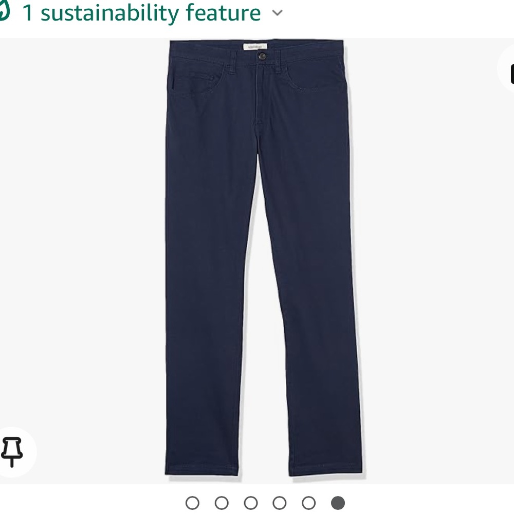 Amazon essential navy  blue pants Straight-Fit 5-Pocket Stretch Twill Pant 32x30